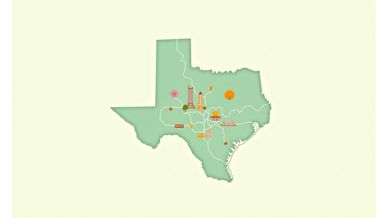 Stylized map of Austin highlighting wellness hotspots and community gathering places.
