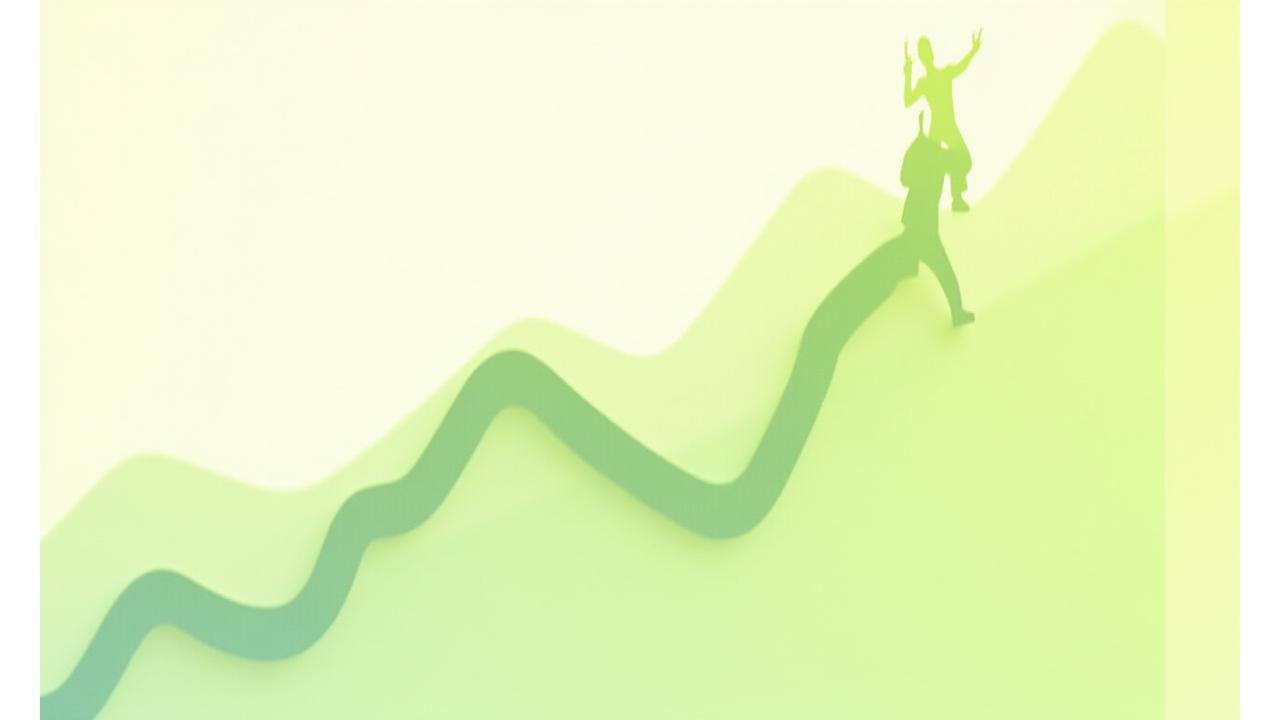 Graphical representation of growing metrics, showing an upward trend, with abstract figures of people celebrating wellness achievements.