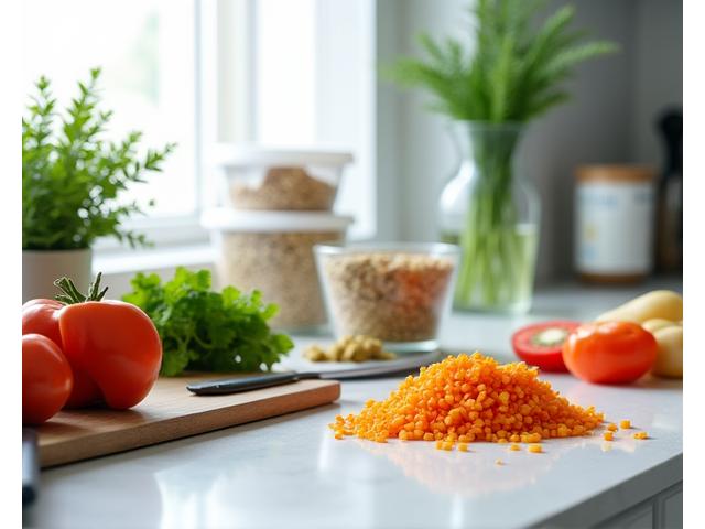 Clean kitchen with healthy ingredients