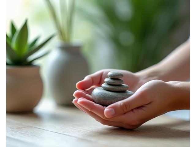 Person meditating in a calm environment